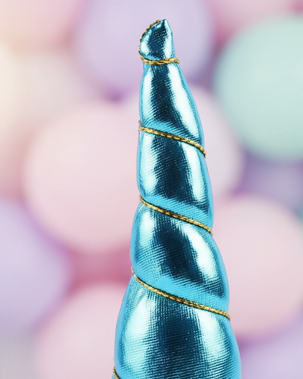 blue unicorn headband - detail