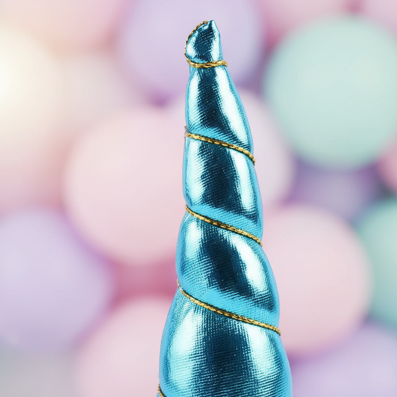 blue unicorn headband - detail