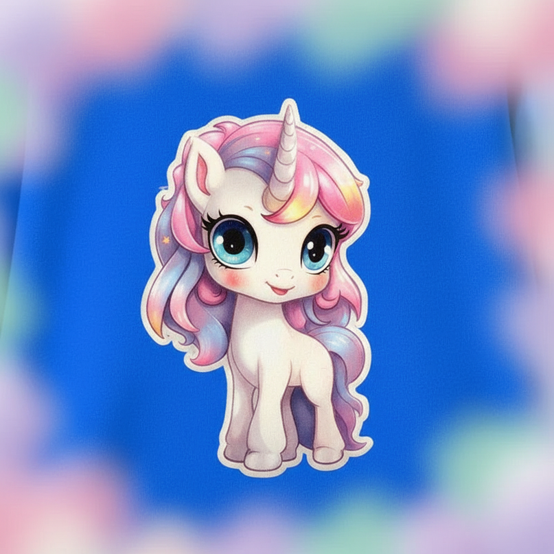 blue unicorn hoodie girls - detail