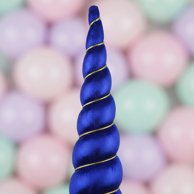 blue unicorn horn cosplay prop - detail