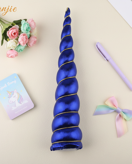 blue unicorn horn cosplay prop - flat-lay