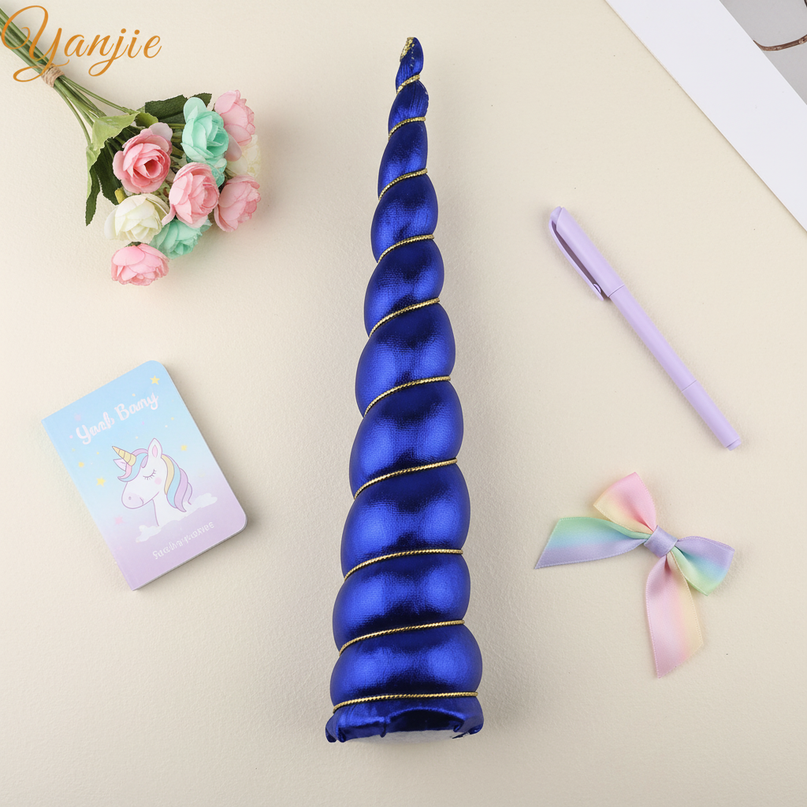 blue unicorn horn cosplay prop - flat-lay