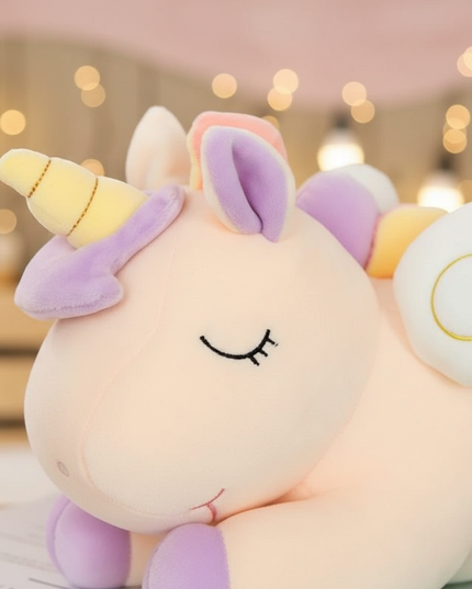 blue unicorn lying plush - detail