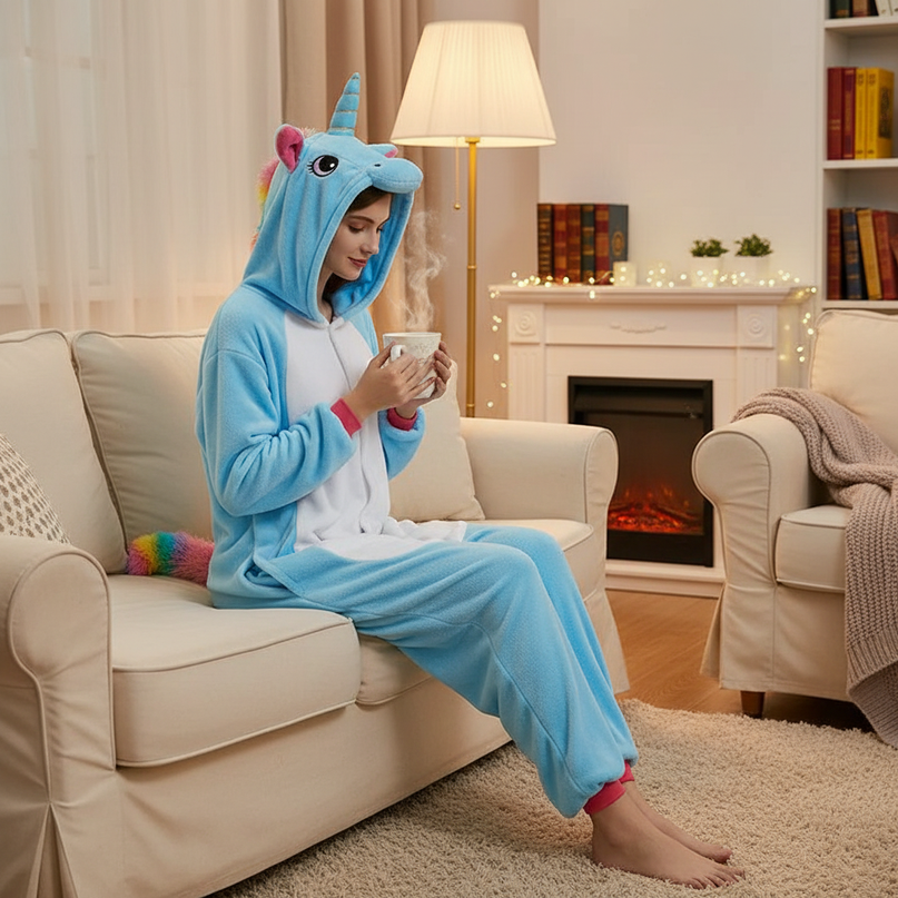 blue unicorn onesie - lifestyle