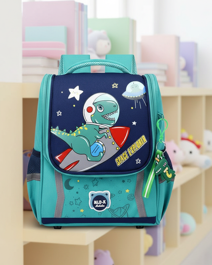 blue unicorn orthopedic school backpack - lifestyle