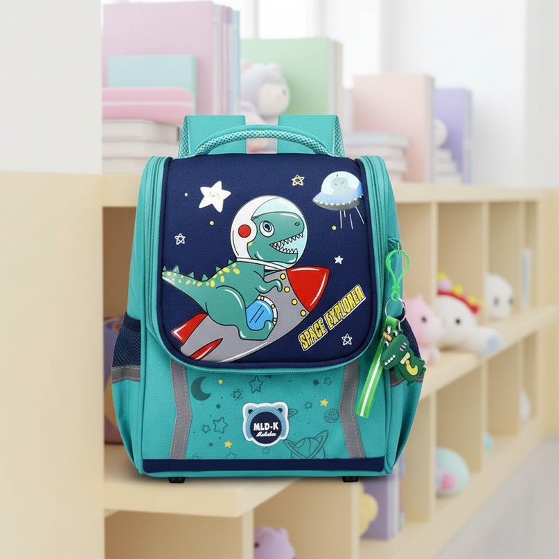 blue unicorn orthopedic school backpack - lifestyle