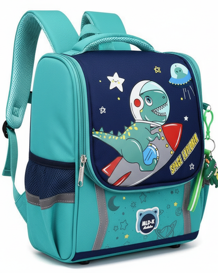 blue unicorn orthopedic school backpack - white-bg
