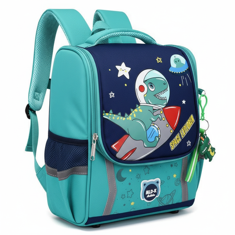 blue unicorn orthopedic school backpack - white-bg