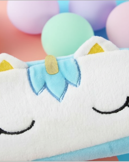 blue unicorn pencil case - detail