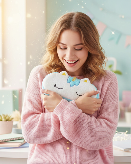 blue unicorn pencil case - in-use