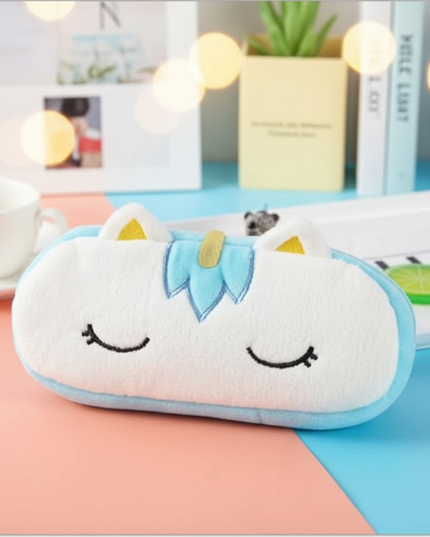 blue unicorn pencil case - lifestyle