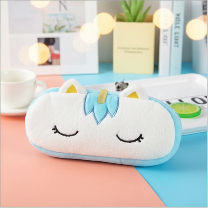 blue unicorn pencil case - lifestyle