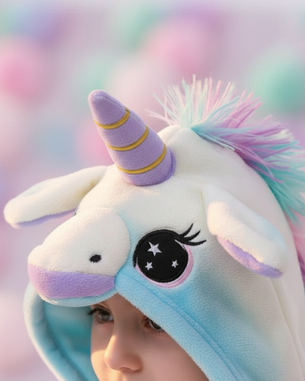blue unicorn robe - detail