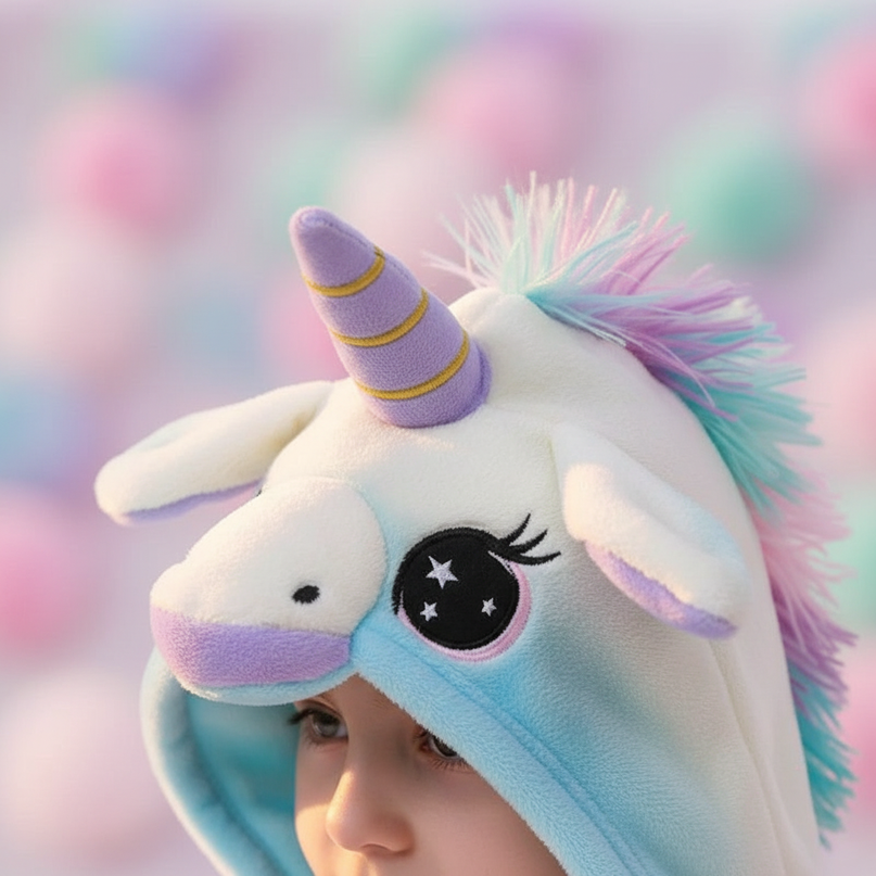 blue unicorn robe - detail