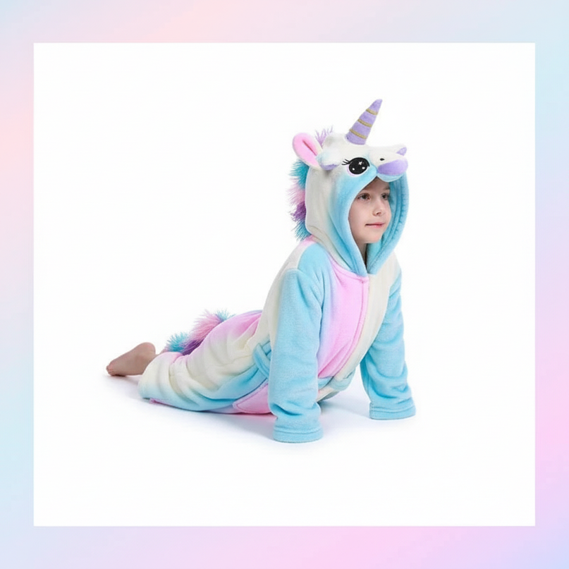 blue unicorn robe - white-bg