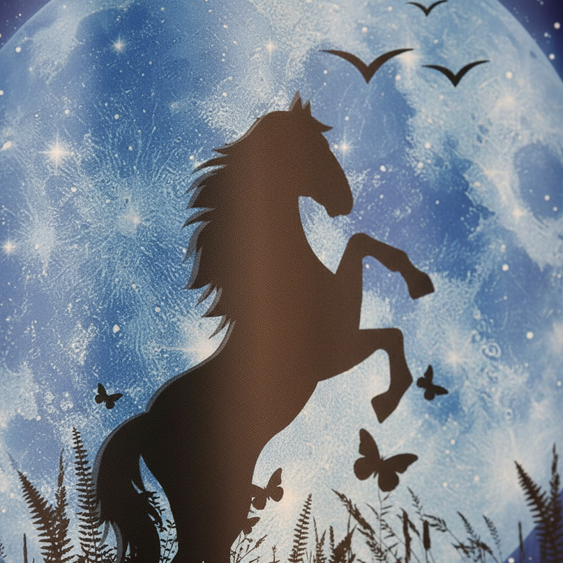 blue unicorn shower curtain - detail