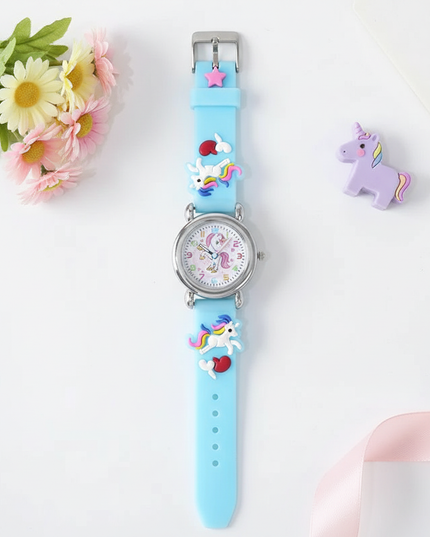 blue unicorn watch - flat-lay