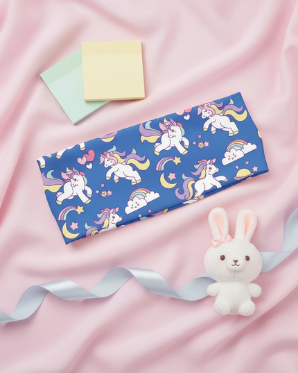 blue unicorn workout headband - flat-lay