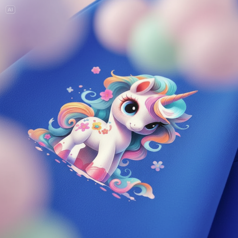 blue unicorn zip hoodie kids - detail