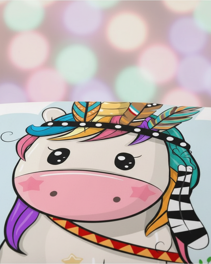 boho feather tribal unicorn bedding - detail