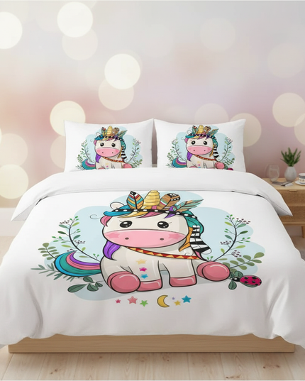 boho feather tribal unicorn bedding - lifestyle