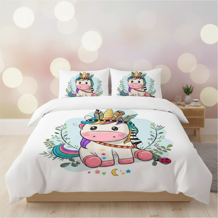 boho feather tribal unicorn bedding - lifestyle