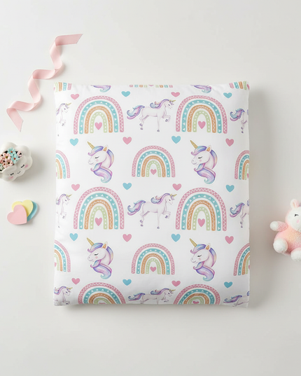 boho unicorn bedding - flat-lay