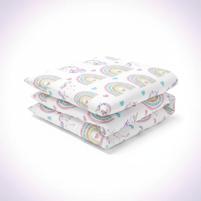 boho unicorn bedding - white-bg