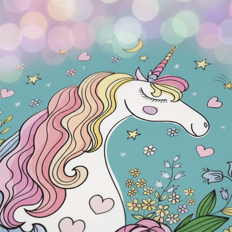 born to dream unicorn bedding - detail