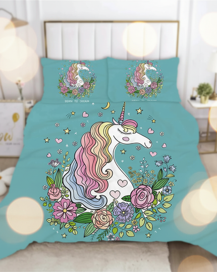 born to dream unicorn bedding - lifestyle