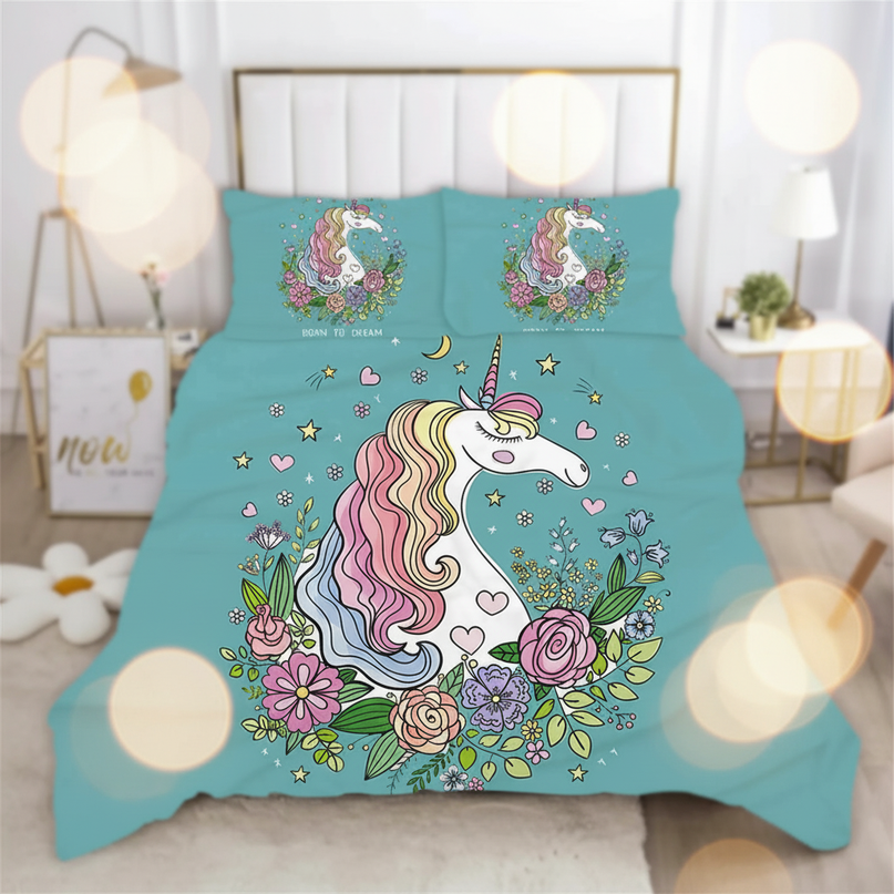born to dream unicorn bedding - lifestyle