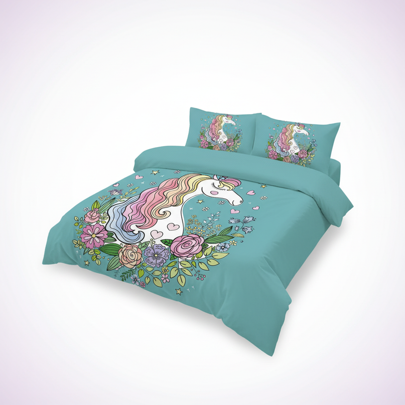 born to dream unicorn bedding - white-bg
