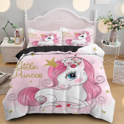 boy girl polka dot unicorn bedding - lifestyle