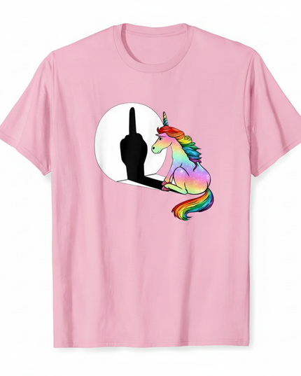 bright pink unicorn shirt - white-bg