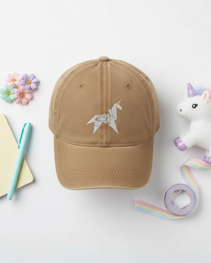 brown unicorn cap - flat-lay