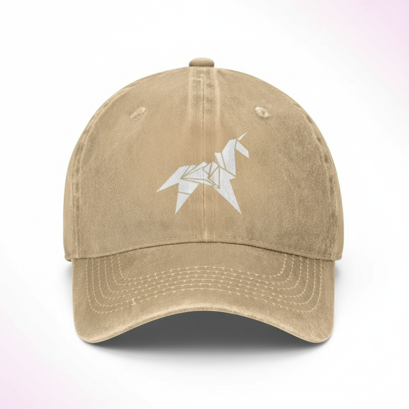 brown unicorn cap - white-bg