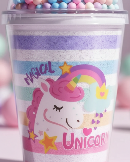 bubble unicorn water bottle - detail