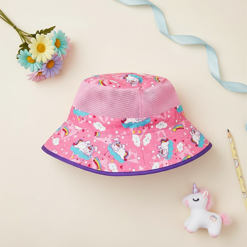 bucket hat unicorn - flat-lay