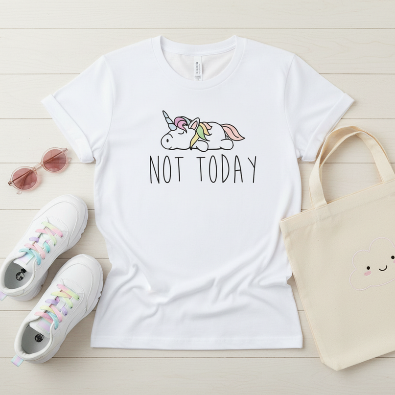 burgundy unicorn shirt - flat-lay