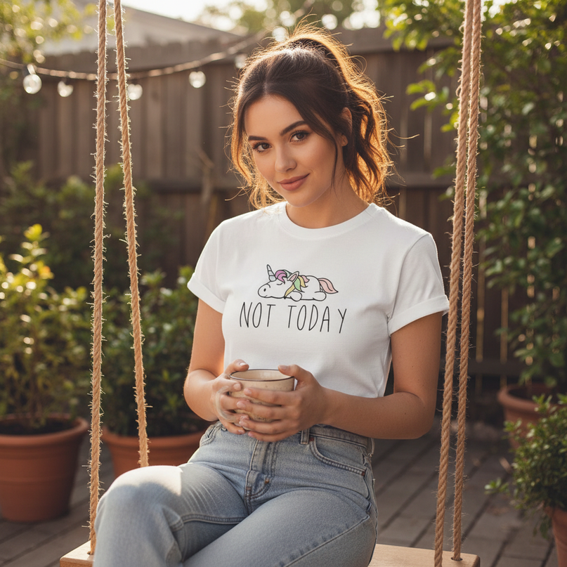 burgundy unicorn shirt - lifestyle