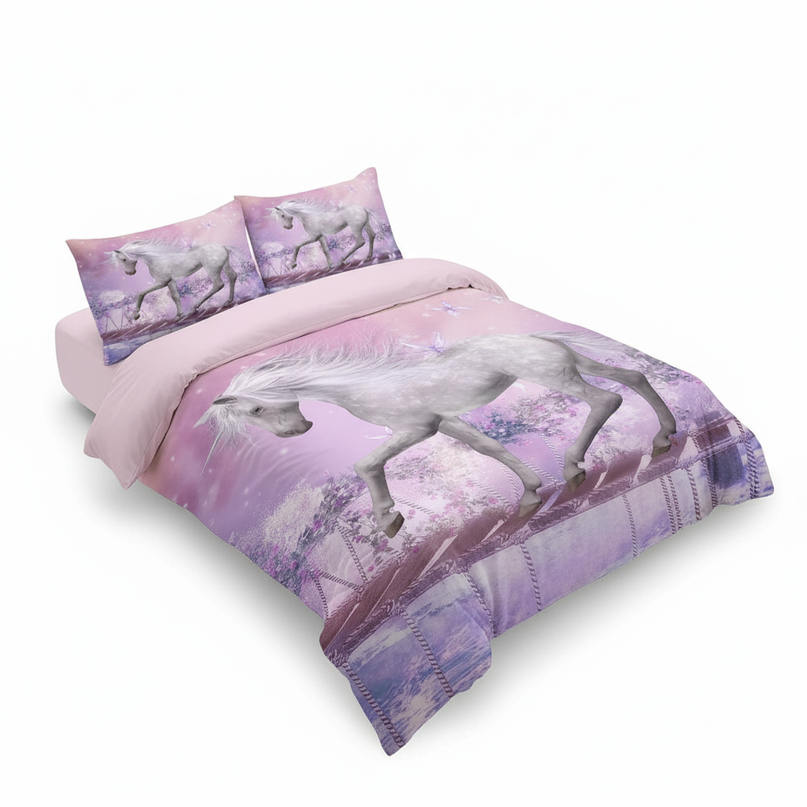 butterfly bridge unicorn bedding - white-bg