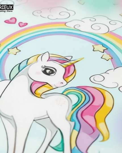butterfly cloud rainbow unicorn bedding - detail