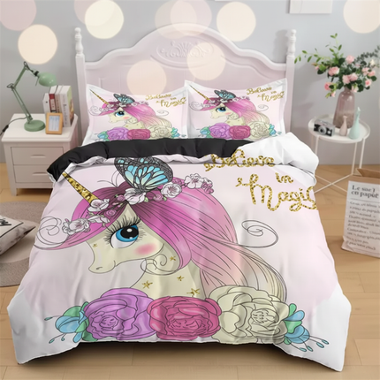 butterfly magic portrait unicorn bedding - lifestyle