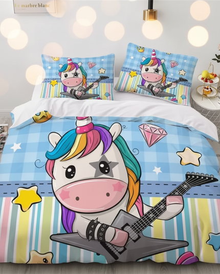 butterfly rose believe unicorn bedding - lifestyle