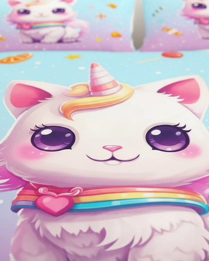 candy caticorn bedding - detail