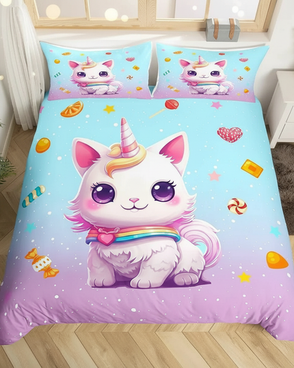 candy caticorn bedding - lifestyle