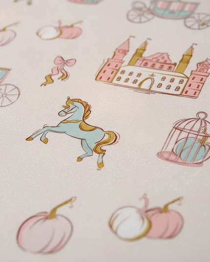 carriage castle allover unicorn bedding - detail