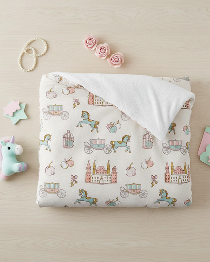 carriage castle allover unicorn bedding - flat-lay