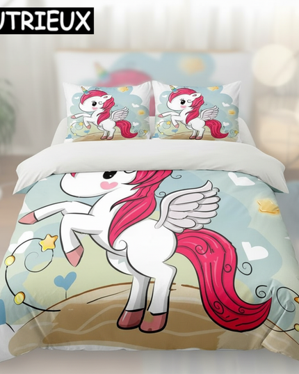 cartoon unicorn bedding - lifestyle