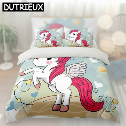 cartoon unicorn bedding - lifestyle